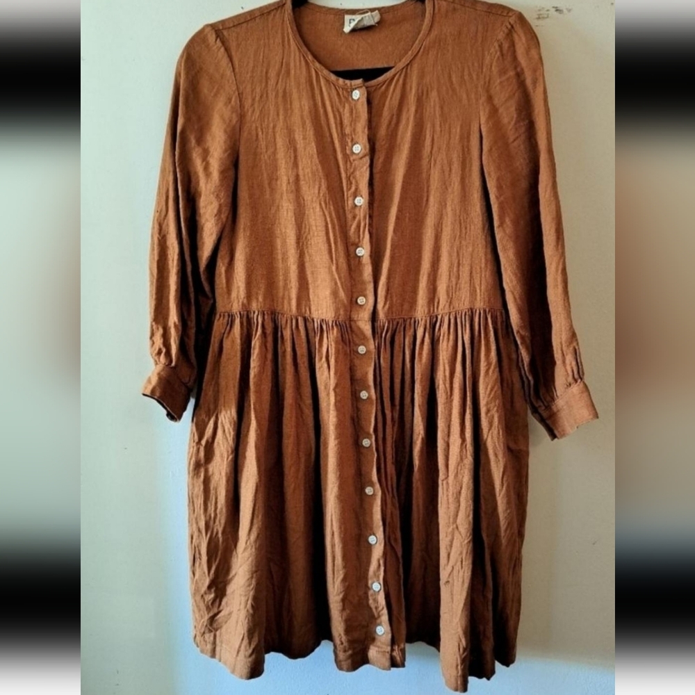 Beaton Linen Gathered Dress